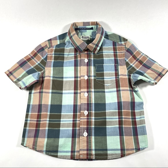 ⭐️ RUUM Plaid Button Down Shirt NWOT 18 mos - Picture 5 of 5